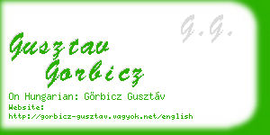 gusztav gorbicz business card