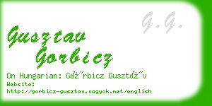 gusztav gorbicz business card